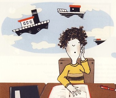 ‘Luchthaven’; Binnenwerkillustratie in Taalboek voor de methode ‘Taal actief’, groep 8 | Uitgeverij Malmberg, 2004