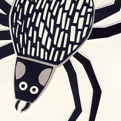 ‘Spin’; Binnenwerkillustratie voor het moppenboek ‘Een vlieg op je vork’ | Auteurs: Netty van Kaathoven en Lizzy van Pelt │ Uitgeverij De Inktvis, 2009